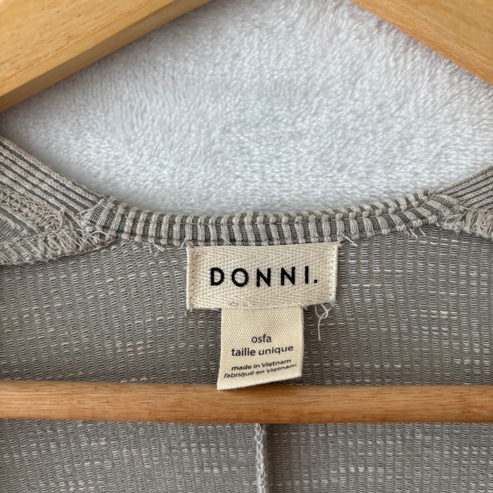 DONNI Women's casual ribbed lounge wear oversized One Size Fits All Cardigan - Picture 2 of 8